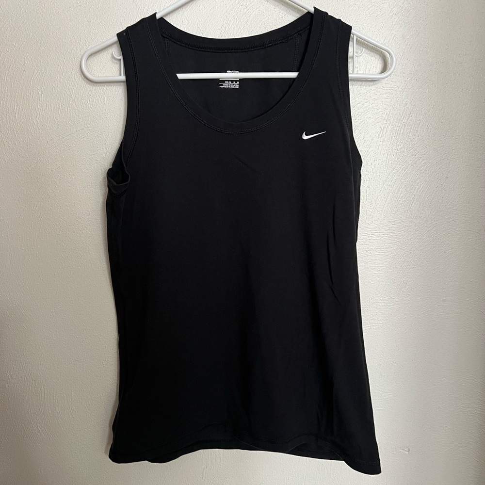 NIKE‎ Classic Fit Dry Embroidered Logo Sleeveless Tank Top Black White Women's M